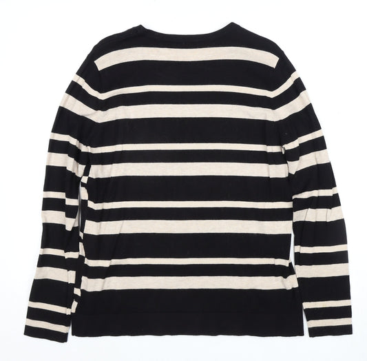 Windsmoor Women's Black Striped Knit Top S