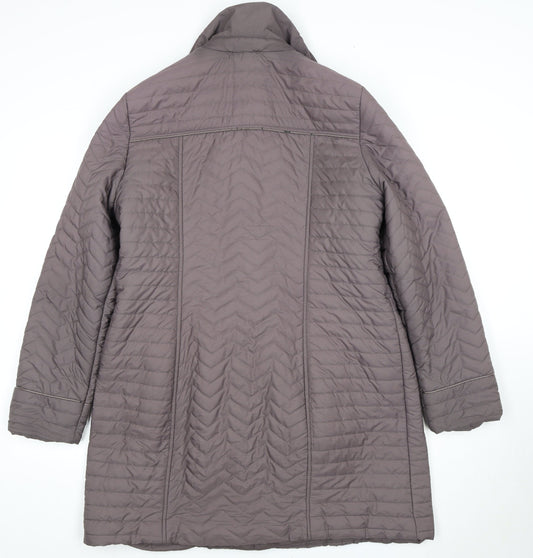 BHS Women's Brown Quilted Mid-Length Coat Size 16