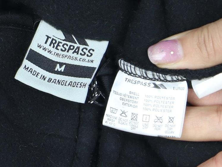 Trespass Women's Black Fleece Waistcoat, M, Full Zip