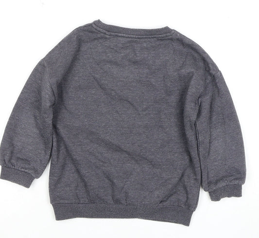 Disney Girls Grey Minnie Mouse Pullover Hoodie 2-3 Years