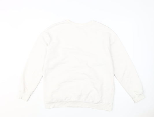 Disney Women's White Mickey Mouse Sweatshirt, M - Casual