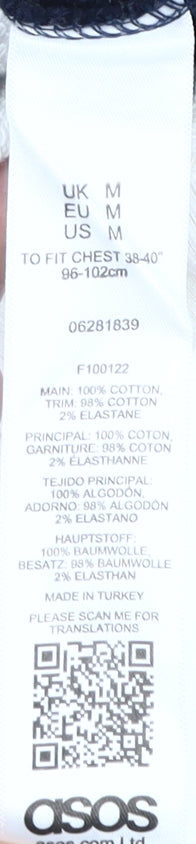 Brand and care label for ASOS Men's Multicoloured Crew Neck Sweatshirt M
