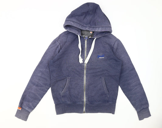 Mens UK M Regular Superdry Blue Full Zip Hoodie
