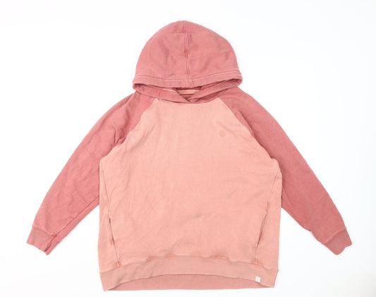FatFace Men's Pink Pullover Hoodie L
