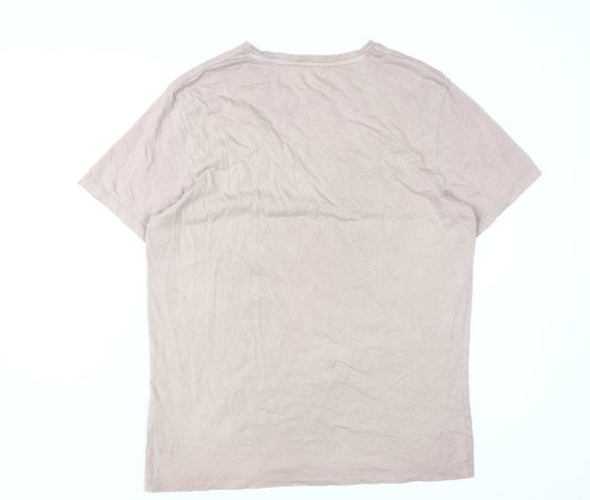 Jack & Jones Men's Beige Graphic T-Shirt - L