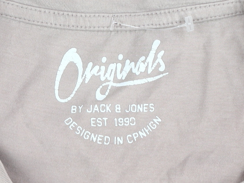 Jack & Jones Men's Beige Graphic T-Shirt - L