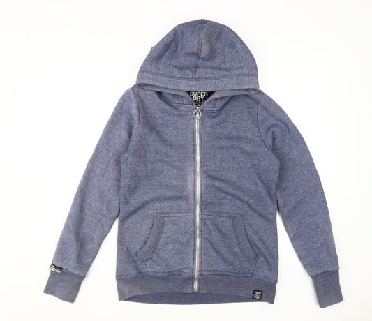 Womens UK M Regular Superdry Blue Full Zip Hoodie