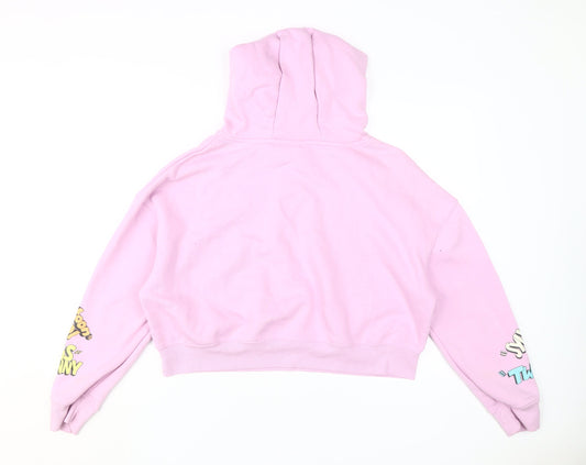 Womens UK M Regular Looney Tunes Pink Pullover Hoodie