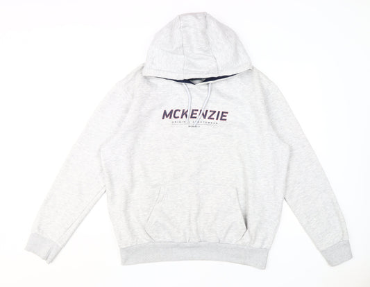 McKenzie Men's Grey XL Logo Pullover Hoodie