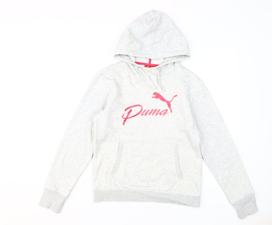 Puma Women's Grey Pullover Hoodie L - Sporty and Stylish