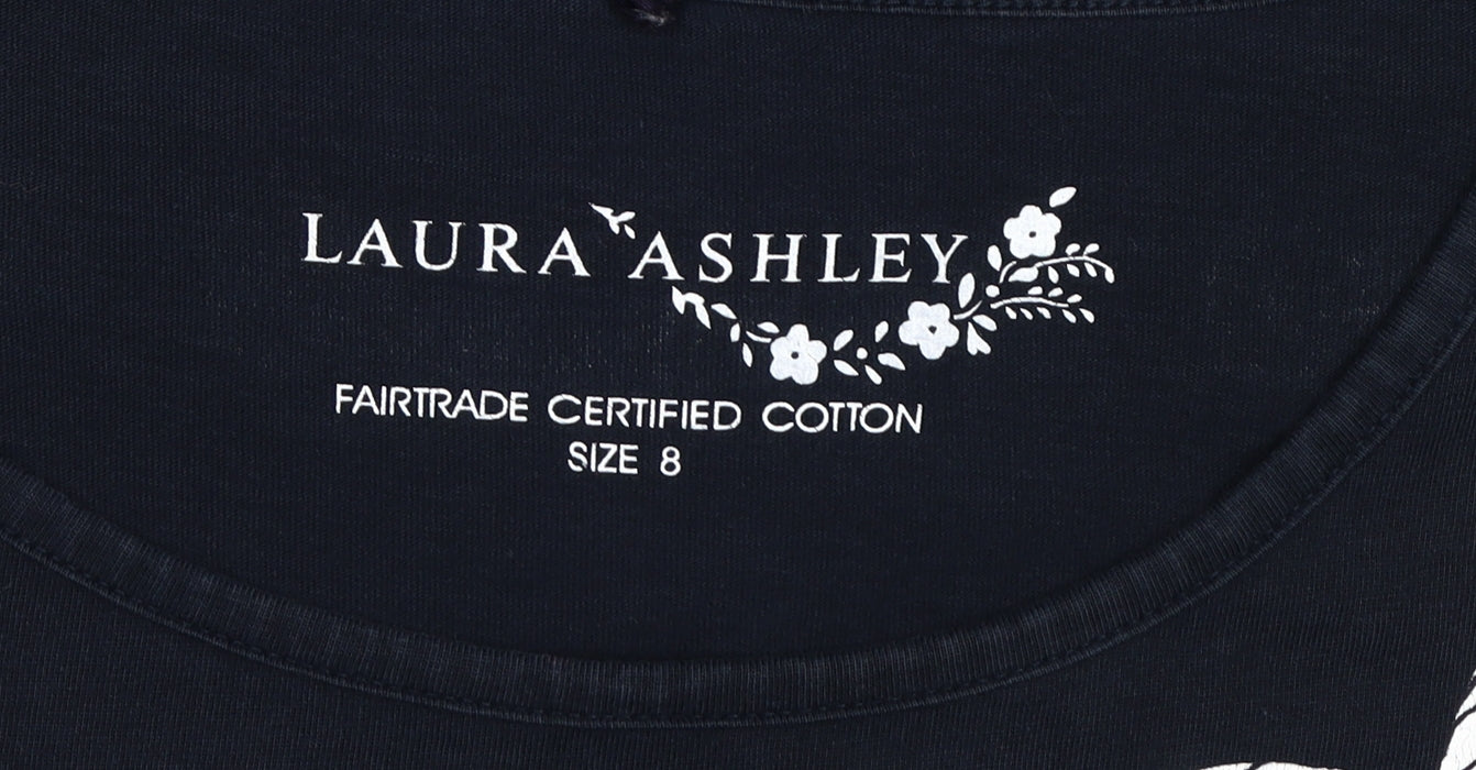 Laura Ashley Black Women's Dress Size 8, Bow Accent, Pockets