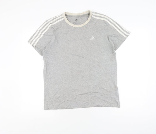 Unisex Adultss UK Size S adidas Grey Cotton T-Shirt