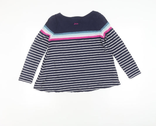 Womens UK Size 6 Joules Blue Cotton T-Shirt
