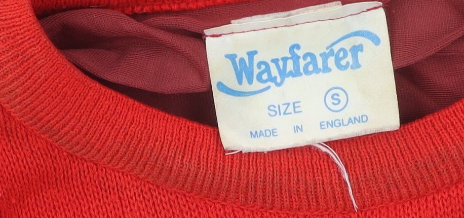 Wayfarer Men's Red Pullover Jumper S - Vintage Knit