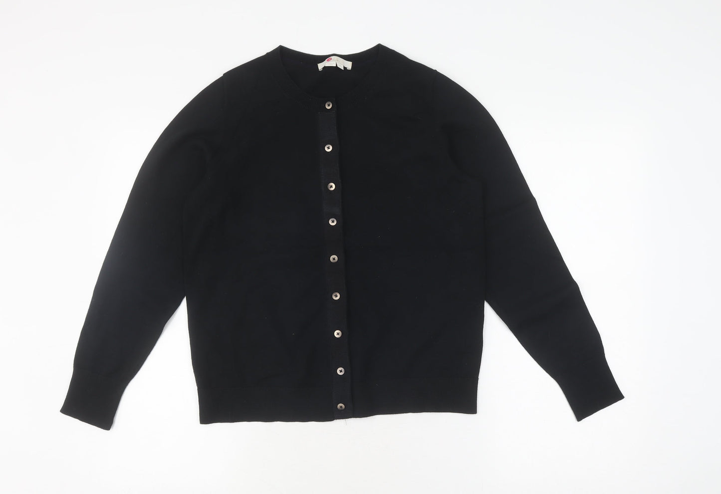 Boden Women's Black Cardigan M Knit Button Crew Neck