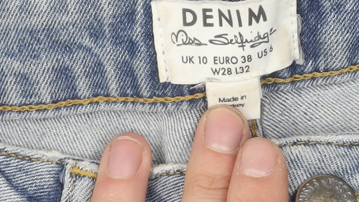 Additional view of Miss Selfridge Women's Blue Regular Fit Jeans, size 10
