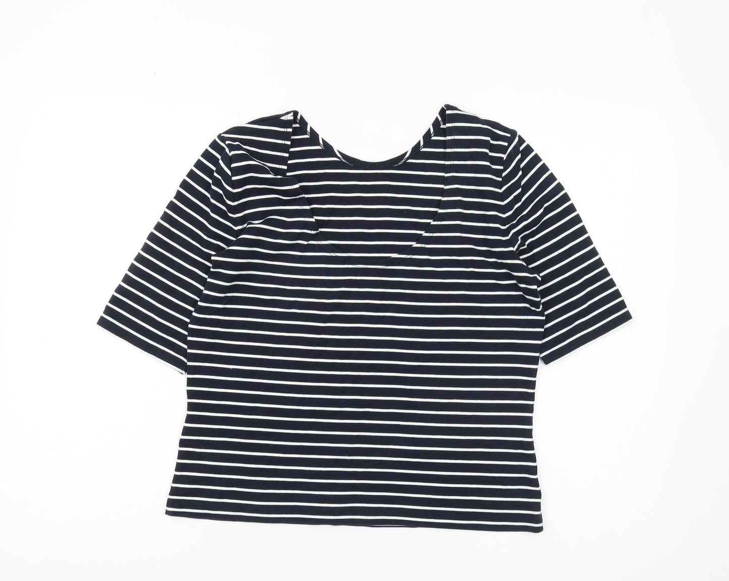 Whistles Women's Black Striped T-Shirt, UK 12, Spring Style