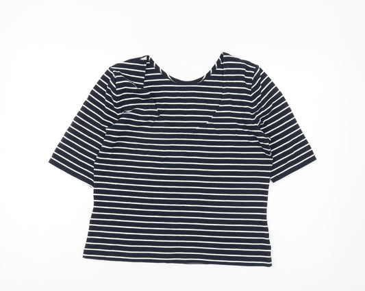 Whistles Women's Black Striped T-Shirt, UK 12, Spring Style