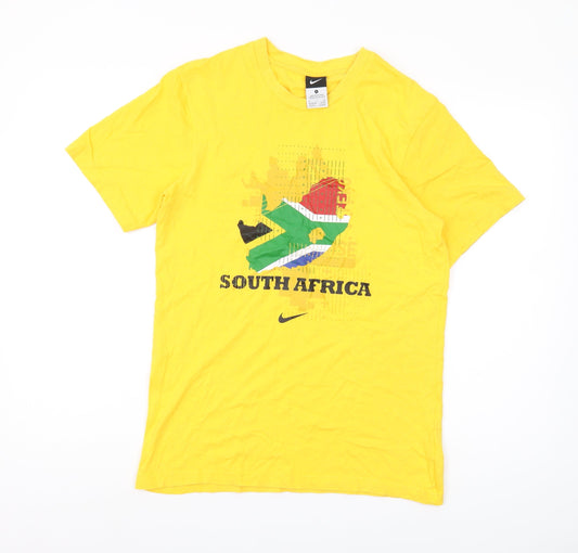 Mens UK Size S Nike Yellow Cotton T-Shirt