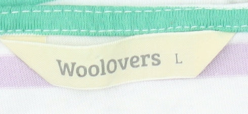 Womens UK Size L Woolovers Multicoloured 100% Cotton T-Shirt