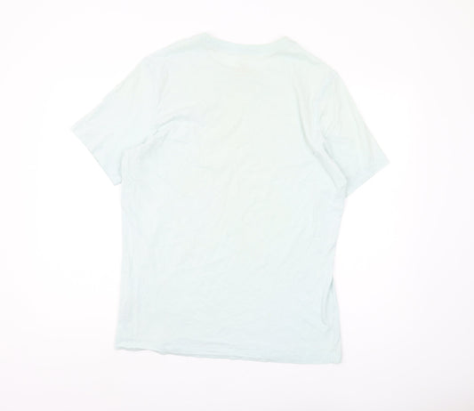 Nike Men's White L Cotton T-Shirt Crew Neck