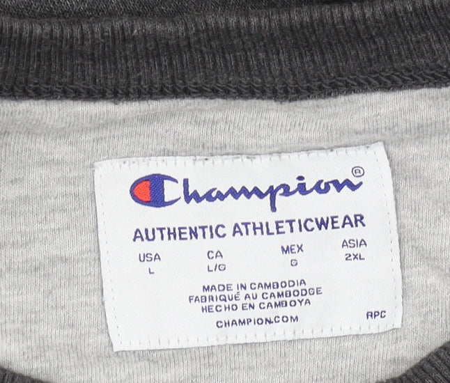 Champion Men's Grey Pullover Sweatshirt L