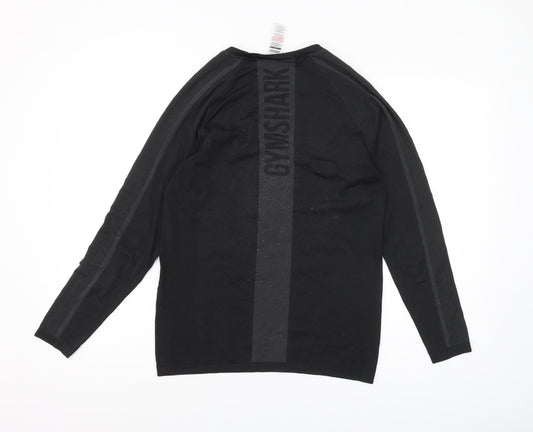 Gymshark Men's Black Long Sleeve Pullover Activewear Top