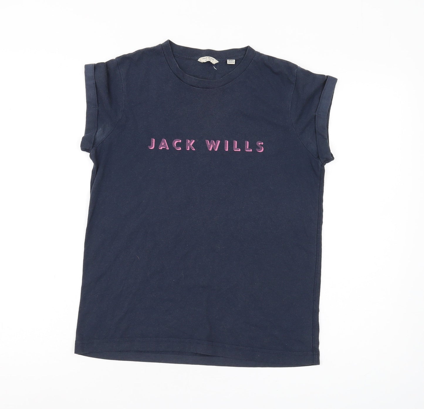 Jack Wills Women's Blue T-Shirt, Size 6, Casual Style