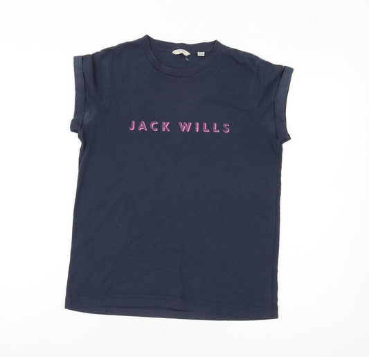 Jack Wills Women's Blue T-Shirt, Size 6, Casual Style