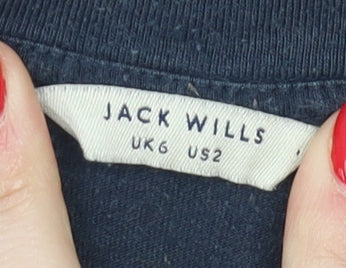 Jack Wills Women's Blue T-Shirt, Size 6, Casual Style