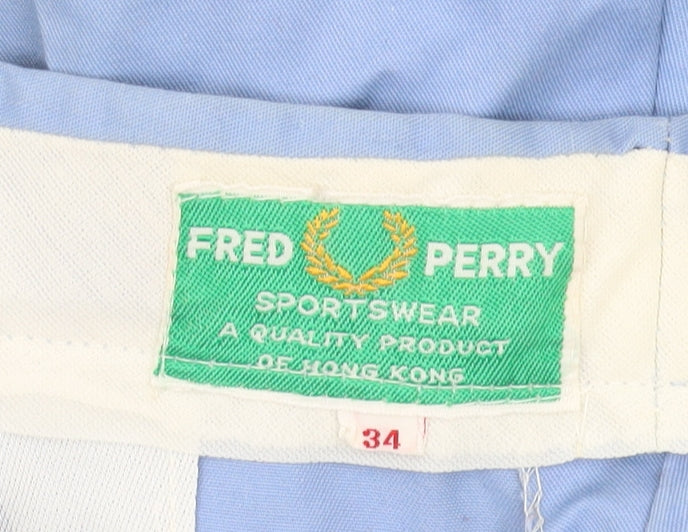 Fred Perry Women's Blue Chino Shorts, Size 6, Medium Wash