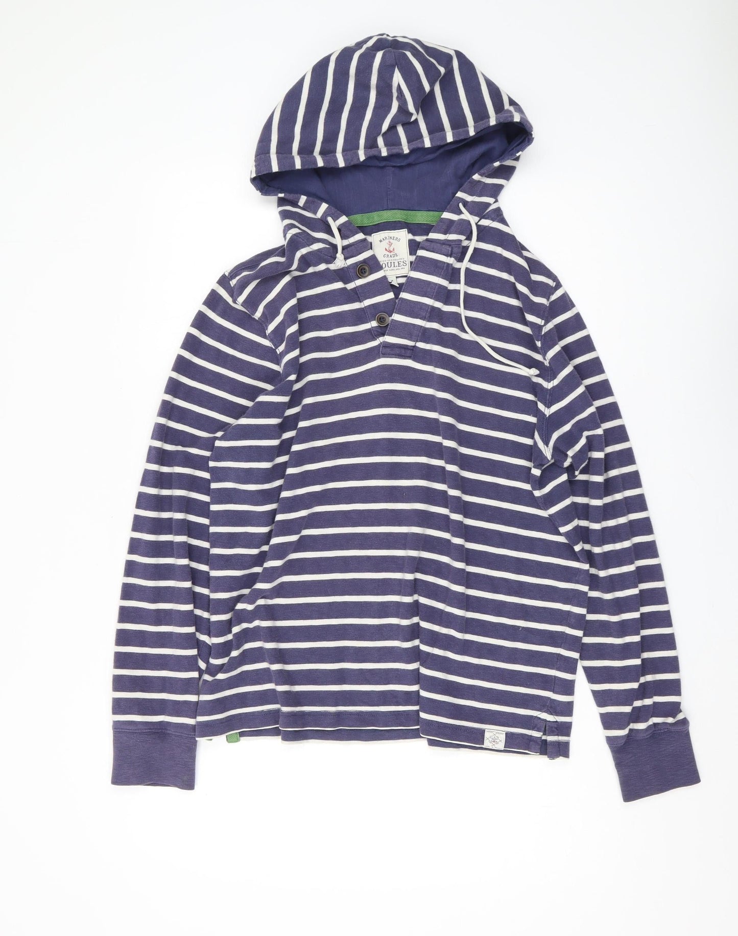 Joules Women’s Blue Striped Henley Hoodie M