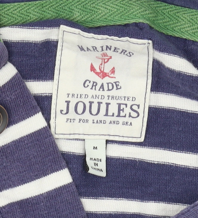 Joules Women’s Blue Striped Henley Hoodie M