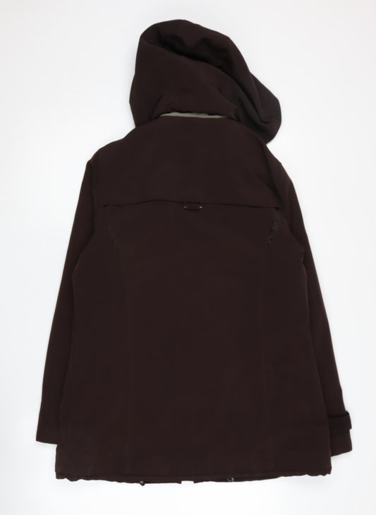 Jones New York Women's Brown Hooded Parka Coat M