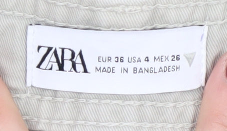 Zara Women's Beige Cargo Trousers Size 8 Casual