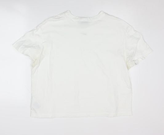 Nike Unisex White L T-Shirt, Crew Neck, Breathable Cotton