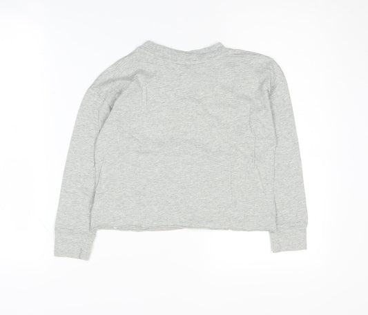 Gap Girls Grey Long Sleeve Sequin T-Shirt 6-7 Years Casual