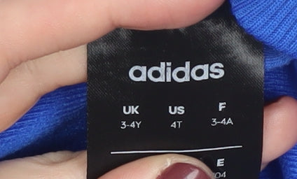 Additional view of Adidas boys’ blue track jacket 3-4 years full zip