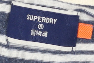 Superdry Women's Blue Striped Tank Top, Size 12, Summer Casual