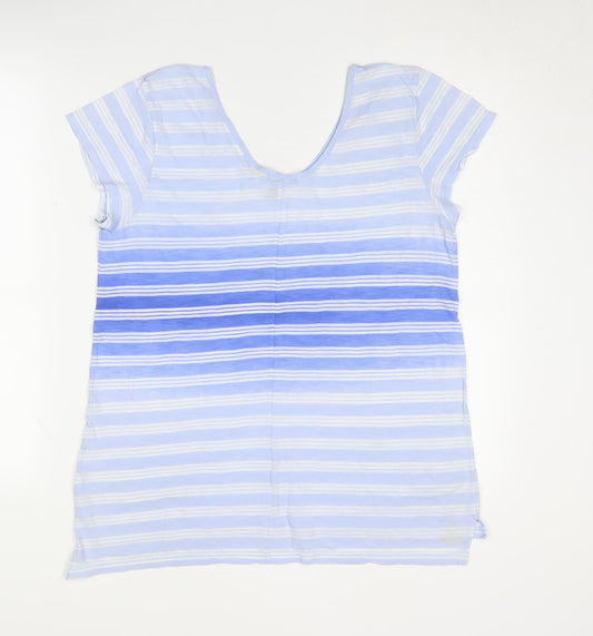 Gap Women's Blue Striped T-Shirt, Size M, Casual Spring