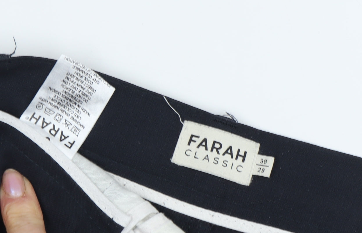 Farah Men's Black Dress Pants - Size 38 Classic Fit