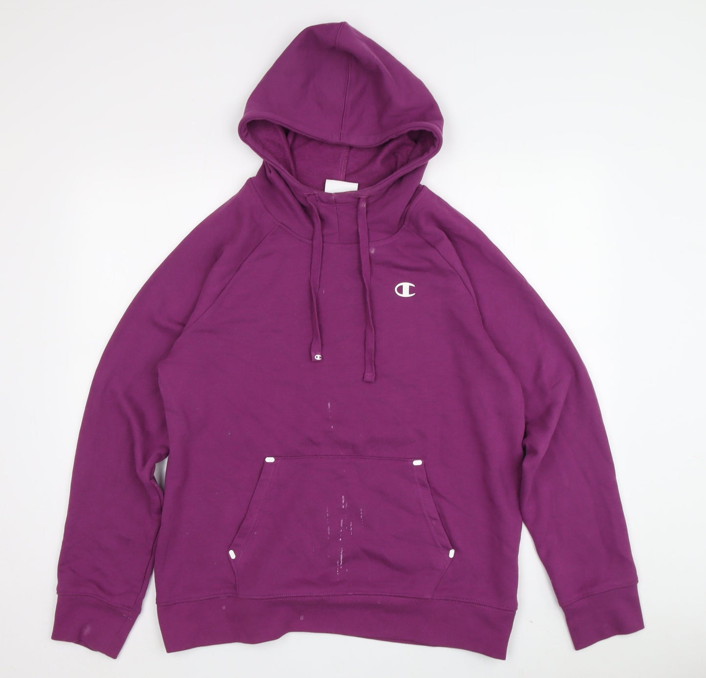 Champion Purple Unisex Hoodie M Logo Pullover