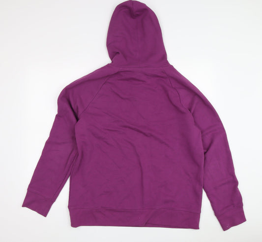Champion Purple Unisex Hoodie M Logo Pullover