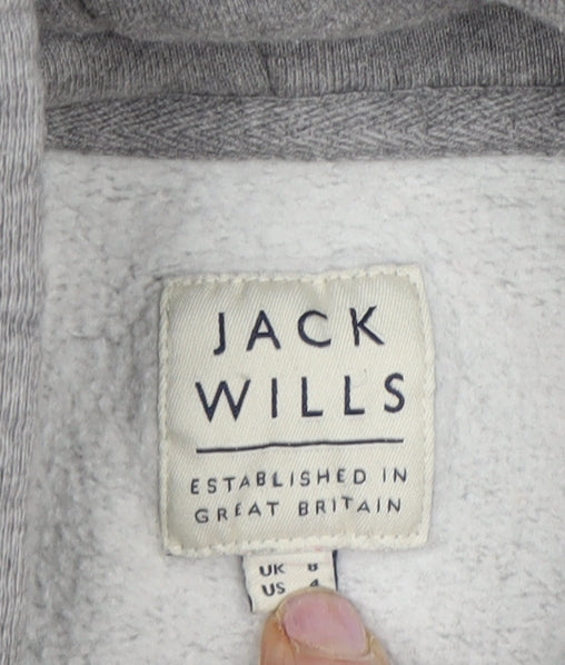 Jack Wills Women's Grey Hoodie, UK 8, Pullover