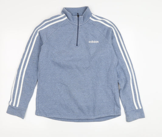 Unisex Adults UK S Regular adidas Blue Pullover Sweatshirt