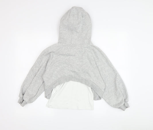 Next Girls Grey Hoodie, 9 Years, Pullover Style