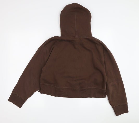 Zara Women’s Brown Cotton Pullover Hoodie - Small