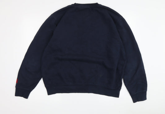 Northern Couture Men's Blue Large Logo Pullover Sweatshirt