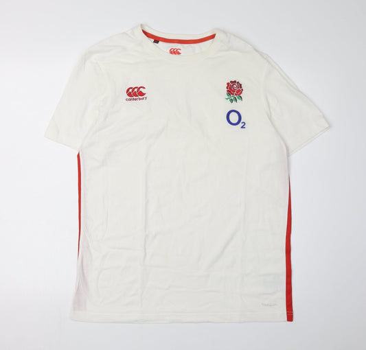Canterbury Men's White Rugby T-Shirt, Size L