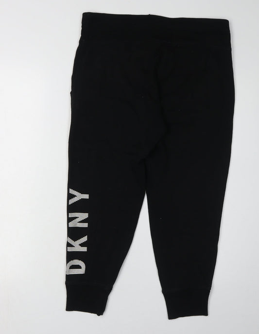 DKNY Women's Black Jogger Trousers S Logo Casual